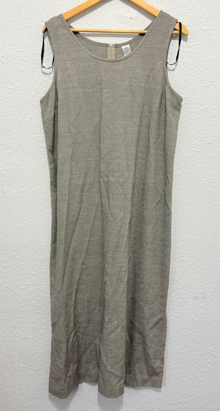 Vintage Midi Dress Minimalist Classic 90s Modest Houndstooth